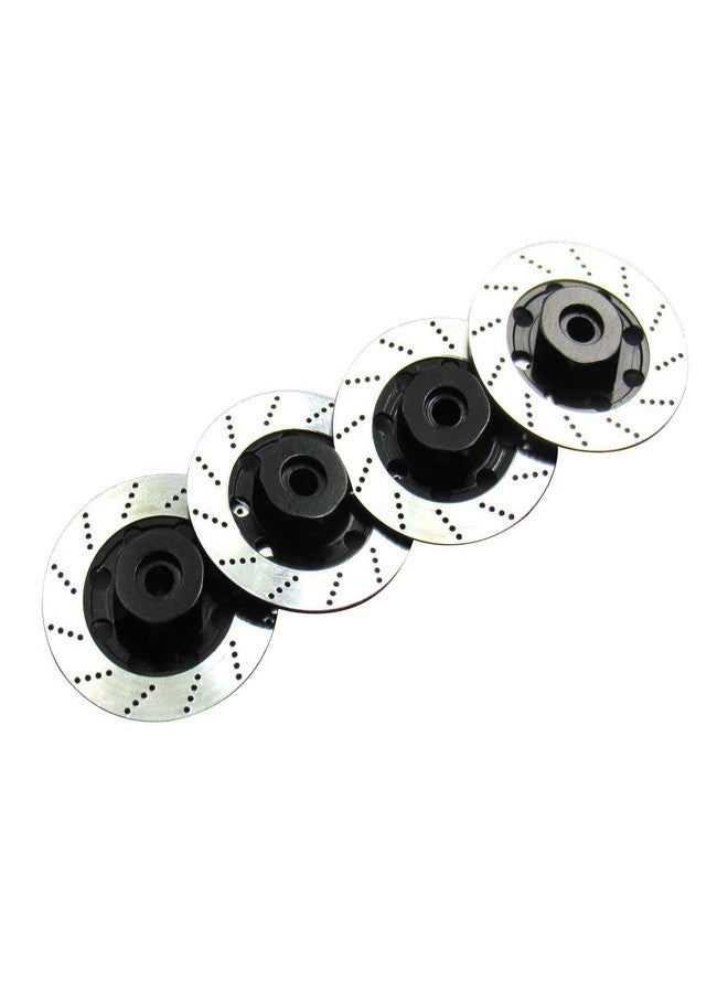 Hobbypower Aluminum 12mm Hex Hub Wheel Tires Brake Disc for 1/10 On-Road Car XI D3 D4 (Pack of 4,Black & Sliver) - Image 3