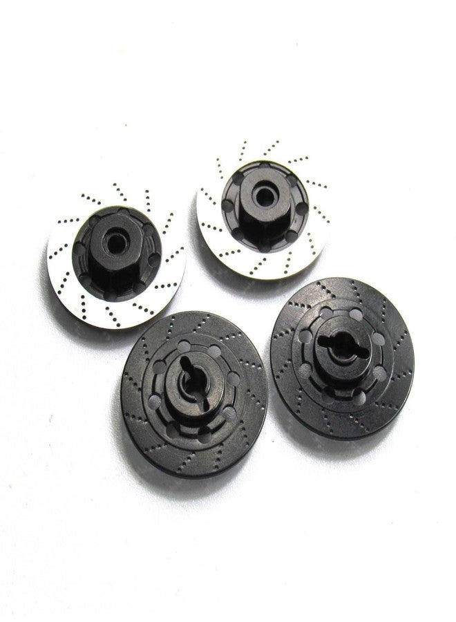 Hobbypower Aluminum 12mm Hex Hub Wheel Tires Brake Disc for 1/10 On-Road Car XI D3 D4 (Pack of 4,Black & Sliver) - Image 2