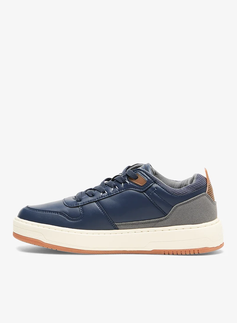 U.S. Polo Assn. Men's Navy Low-Top Sneakers - Stylish Casual Shoes with Grey and Tan Accents, Durable and Stylish Casual Footwear