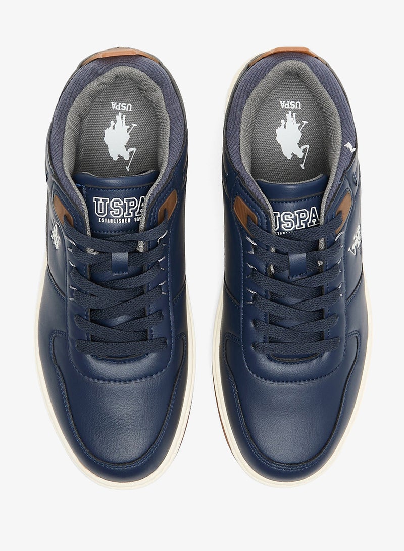 U.S. Polo Assn. Men's Navy Low-Top Sneakers - Stylish Casual Shoes with Grey and Tan Accents, Durable and Stylish Casual Footwear - Image 5