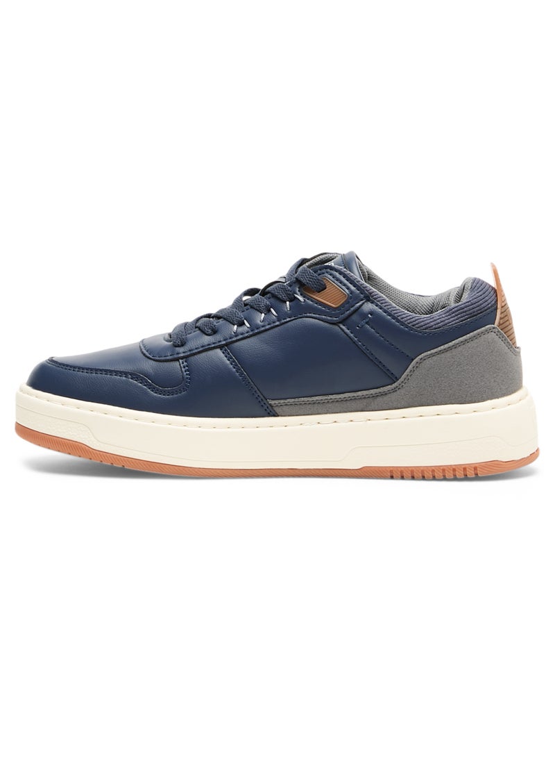 U.S. Polo Assn. Men's Navy Low-Top Sneakers - Stylish Casual Shoes with Grey and Tan Accents, Durable and Stylish Casual Footwear  - Image 2