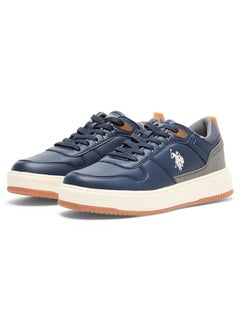U.S. Polo Assn. Men's Navy Low-Top Sneakers - Stylish Casual Shoes with Grey and Tan Accents, Durable and Stylish Casual Footwear  - Image 3