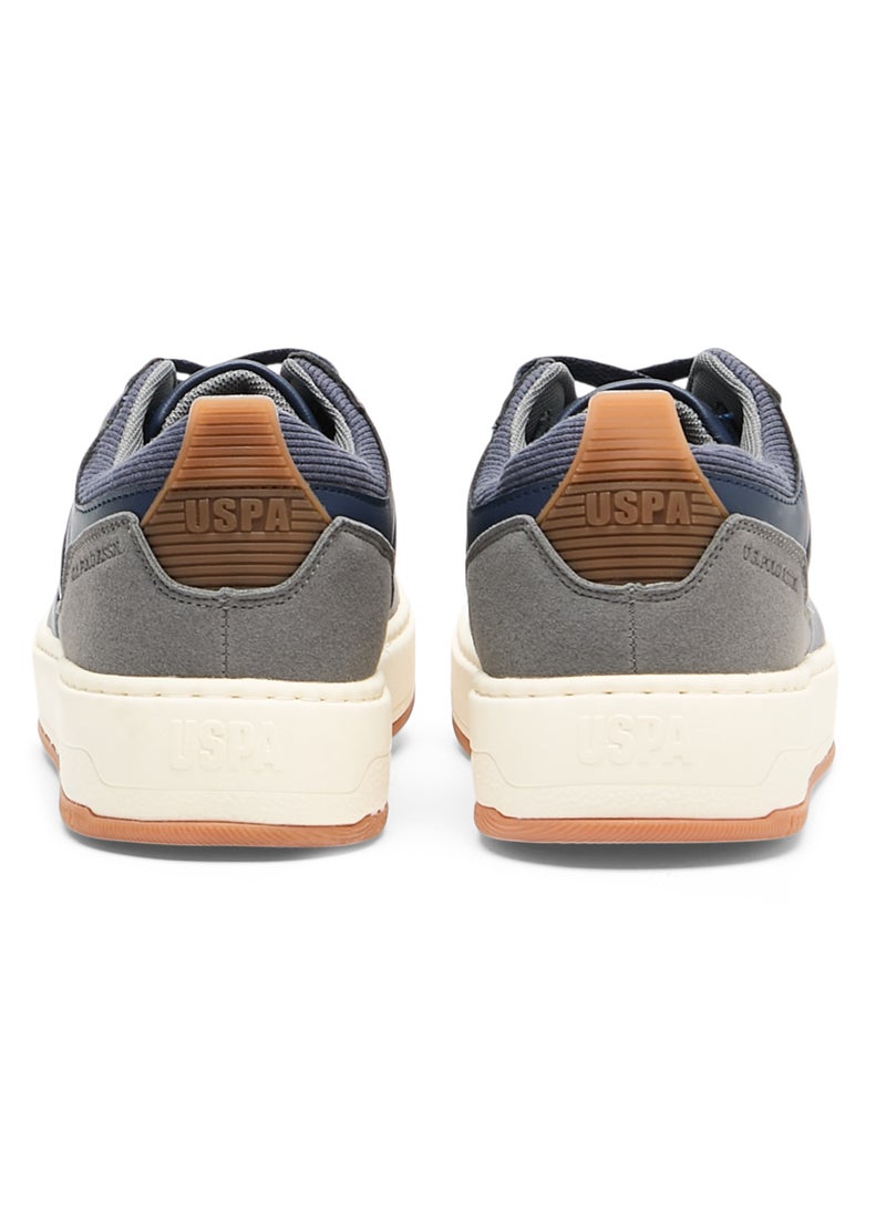 U.S. Polo Assn. Men's Navy Low-Top Sneakers - Stylish Casual Shoes with Grey and Tan Accents, Durable and Stylish Casual Footwear  - Image 4