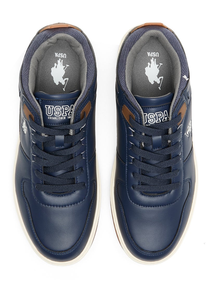 U.S. Polo Assn. Men's Navy Low-Top Sneakers - Stylish Casual Shoes with Grey and Tan Accents, Durable and Stylish Casual Footwear  - Image 5