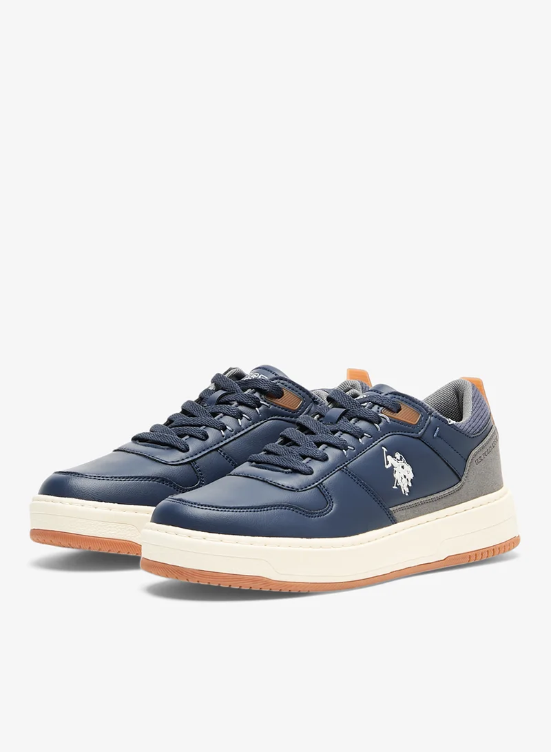 U.S. Polo Assn. Navy Men's Navy Low-Top Sneakers - Stylish Casual Shoes with Grey and Tan Accents, Durable and Stylish Casual Footwear for Men | Best Price UAE