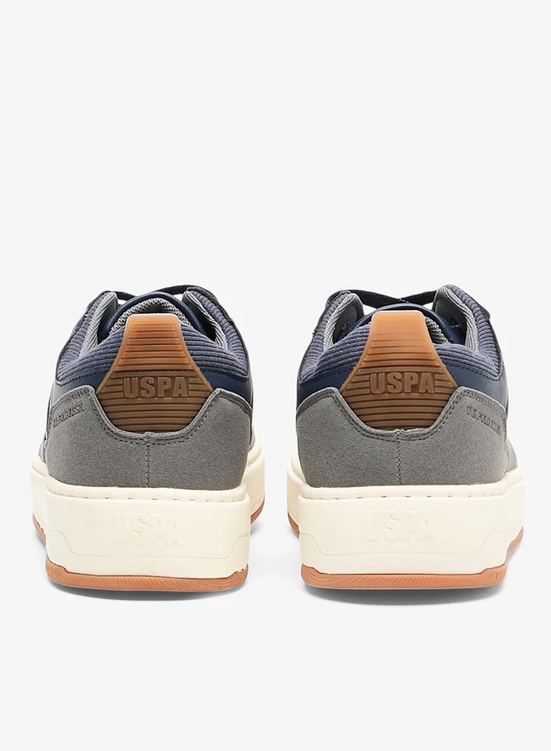 U.S. Polo Assn. Navy Men's Navy Low-Top Sneakers - Stylish Casual Shoes with Grey and Tan Accents, Durable and Stylish Casual Footwear for Men | Best Price UAE