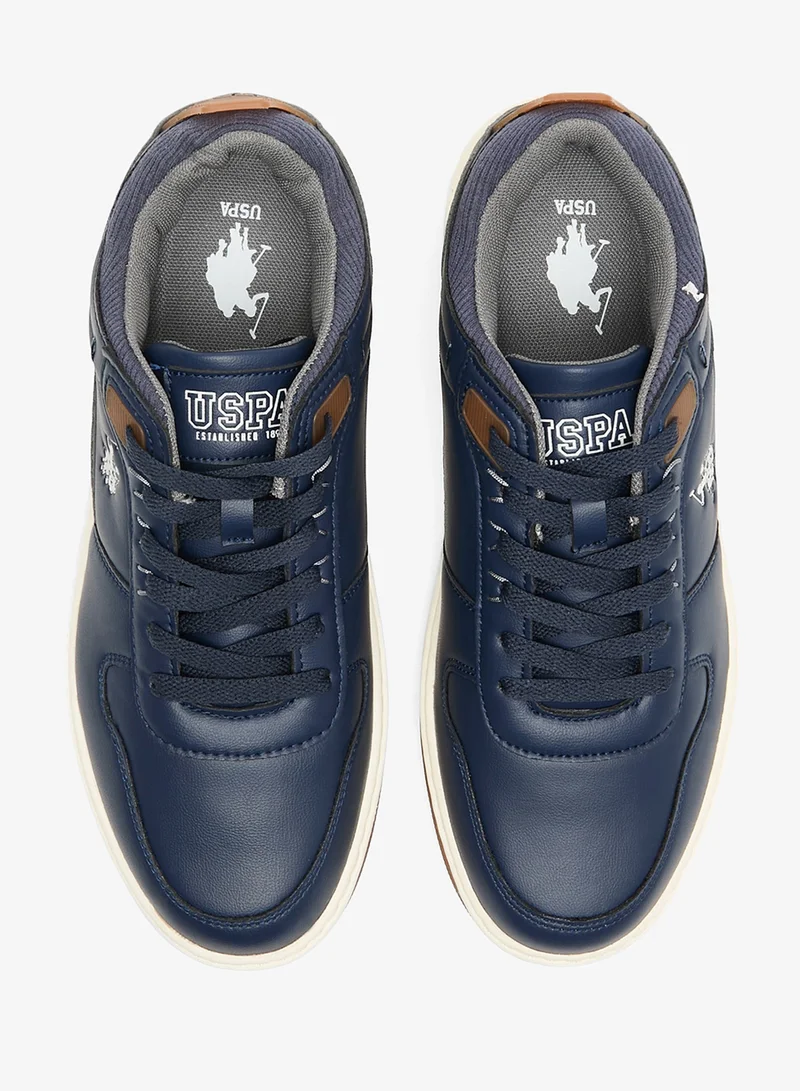 U.S. Polo Assn. Navy Men's Navy Low-Top Sneakers - Stylish Casual Shoes with Grey and Tan Accents, Durable and Stylish Casual Footwear for Men | Best Price UAE