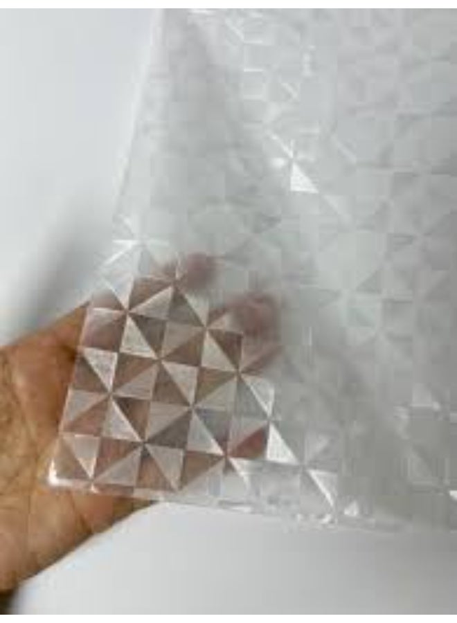 غشاء نوافذ زجاجي مزخرف ومحفور للخصوصية للحماية من أشعة الشمس بتقنية الكهرباء الساكنة، سهل التركيب بالماء بمقاس 2 م × 45 سم قابل للإزالة للمكاتب والحمامات والمطابخ وغرف النوم والأبواب الزجاجية (شكل 3) - Image 1