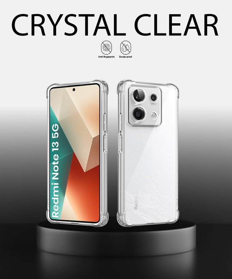 WOW IMAGINE Clear Back Cover Case for Xiaomi Mi Redmi Note 13 5G | Shockproof Soft TPU Case | Cushioned Edges for Ultimate Protection Back Cover Case - Transparent - Image 3
