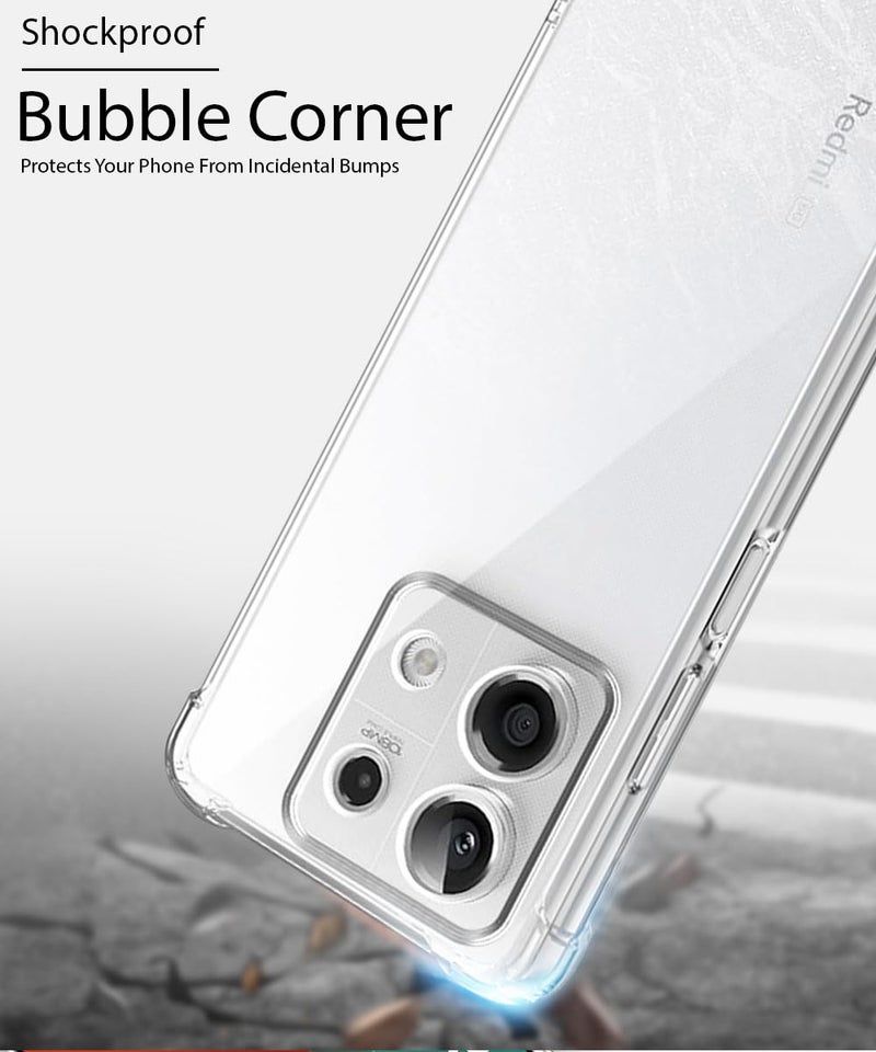 WOW IMAGINE Clear Back Cover Case for Xiaomi Mi Redmi Note 13 5G | Shockproof Soft TPU Case | Cushioned Edges for Ultimate Protection Back Cover Case - Transparent - Image 4