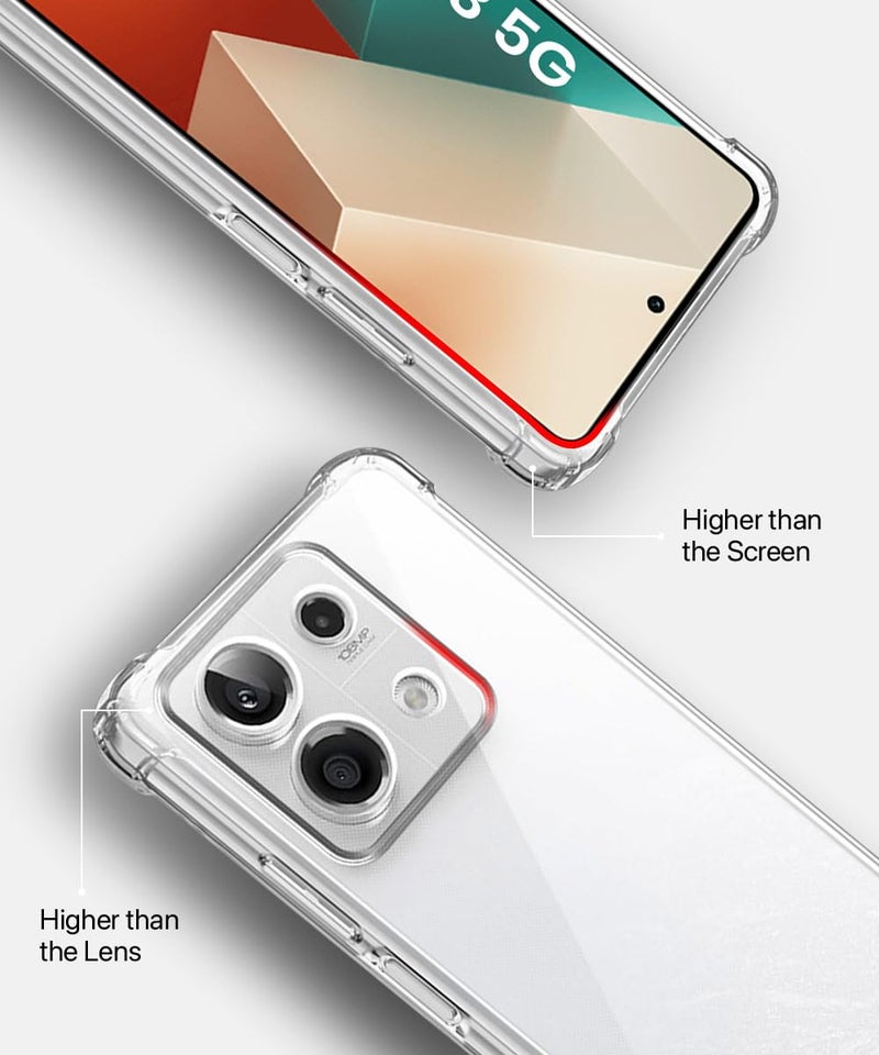 WOW IMAGINE Clear Back Cover Case for Xiaomi Mi Redmi Note 13 5G | Shockproof Soft TPU Case | Cushioned Edges for Ultimate Protection Back Cover Case - Transparent - Image 5