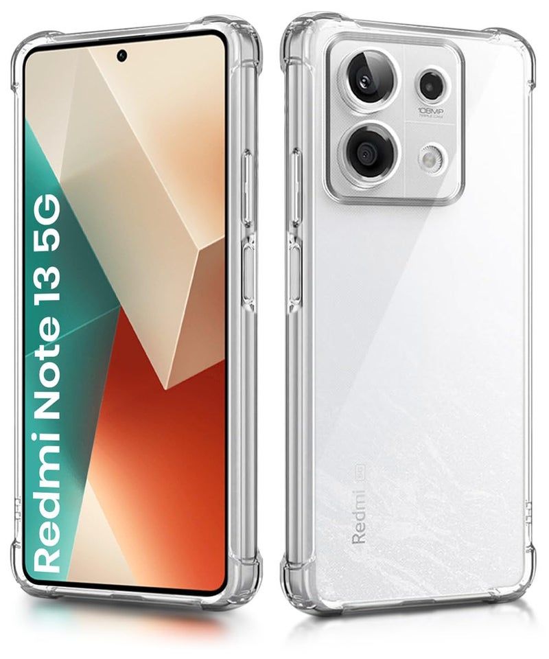 WOW IMAGINE Clear Back Cover Case for Xiaomi Mi Redmi Note 13 5G | Shockproof Soft TPU Case | Cushioned Edges for Ultimate Protection Back Cover Case - Transparent - Image 1