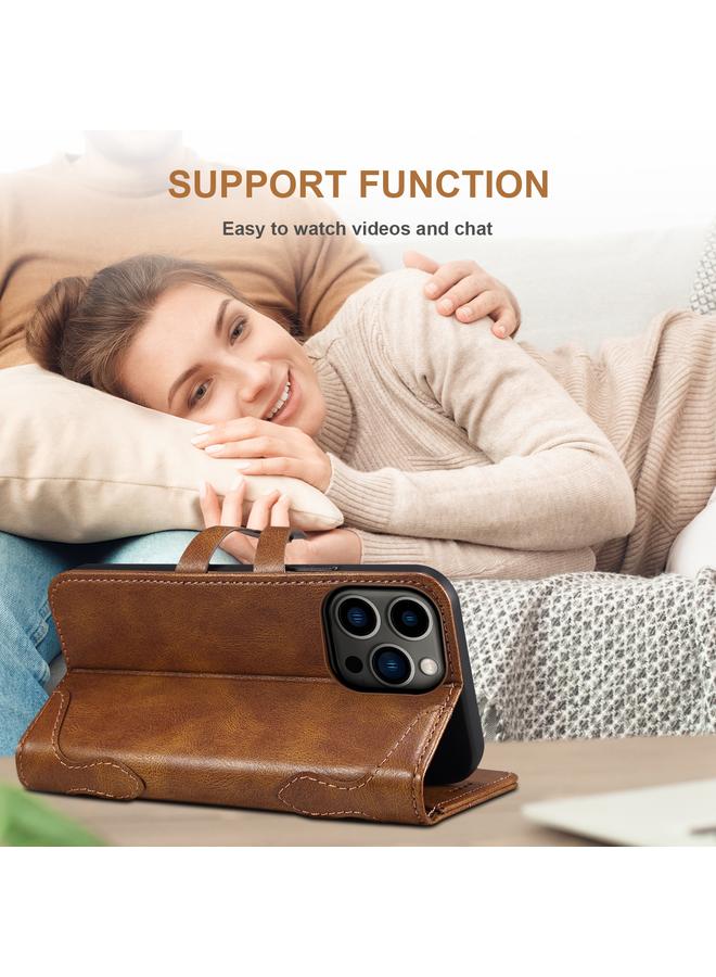 Suteni Calf Texture Buckle Wallet Leather Phone Case For iPhone 14 Pro Max - Image 5