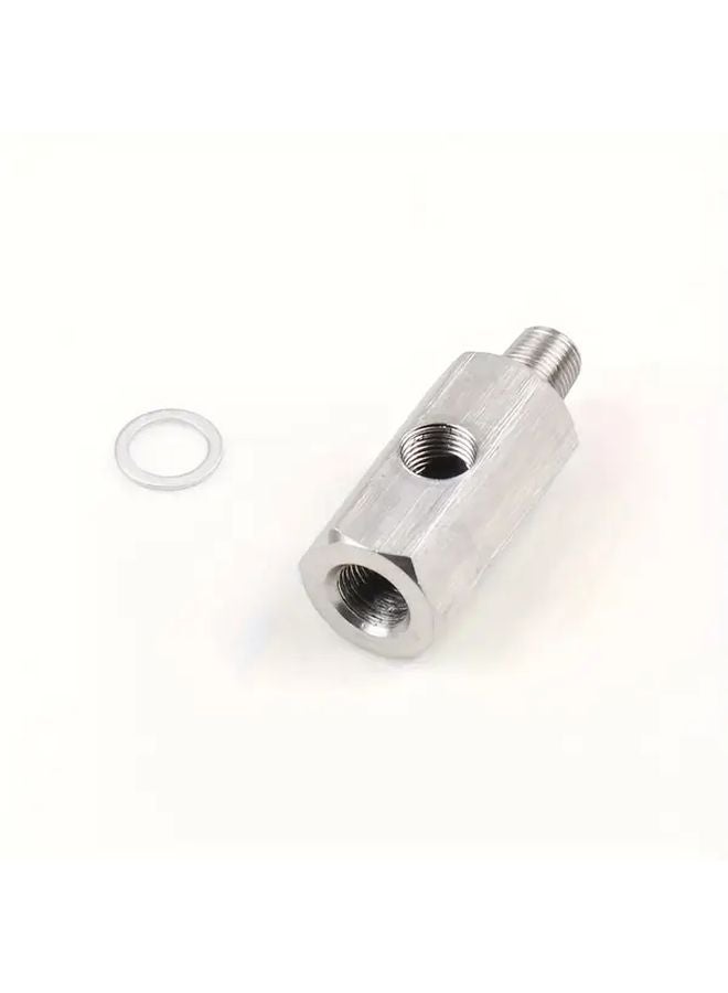 Stainless Steel NPT Oil Pressure Sensor Tee Adapter Turbo Supply Feed Line Gauge - Image 1