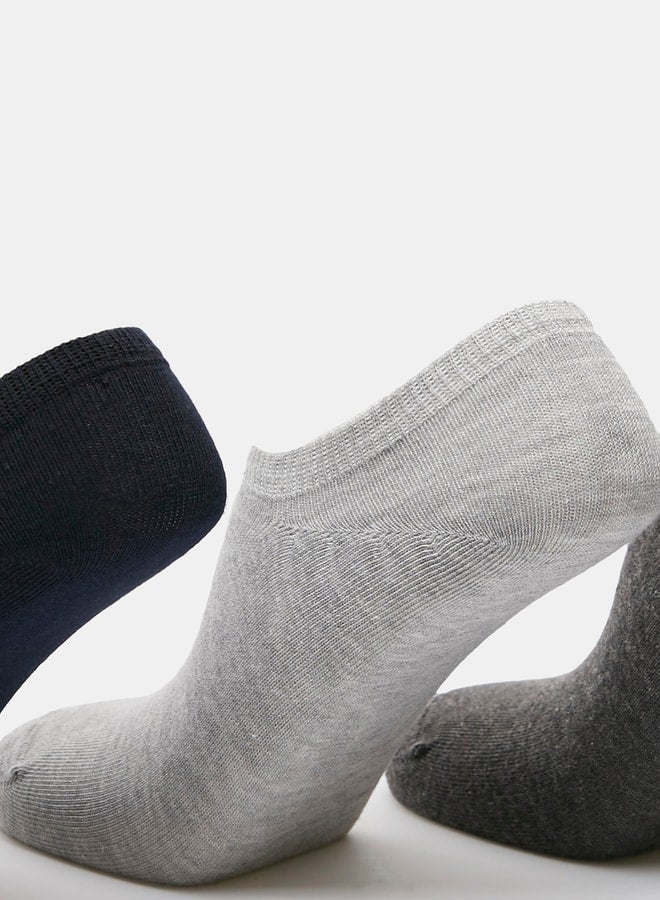 DUCHINI Men's Solid No Show Socks - Set of 3 - Image 2