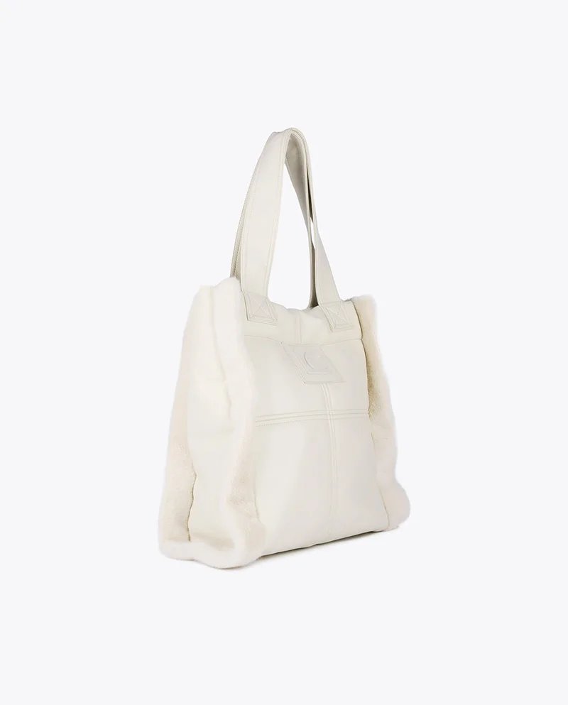 Lola Casademunt Faux leather and faux fur tote bag