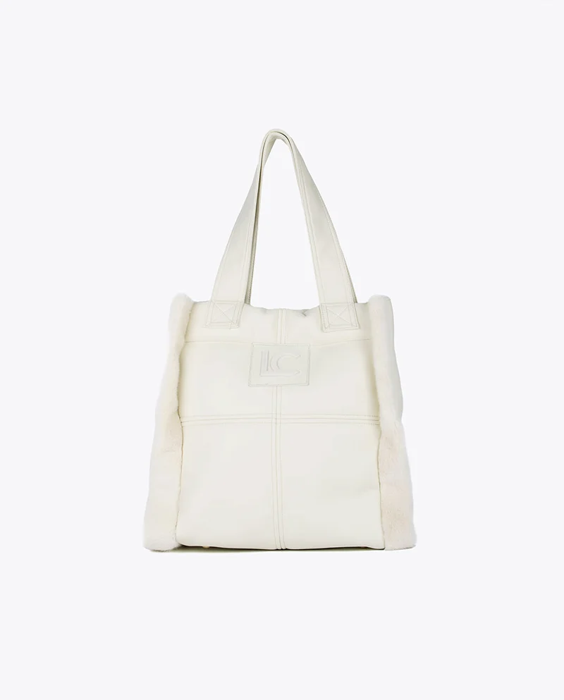 Lola Casademunt Faux leather and faux fur tote bag