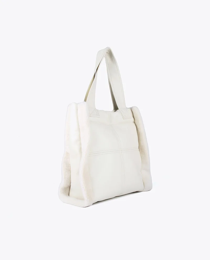 Lola Casademunt Faux leather and faux fur tote bag