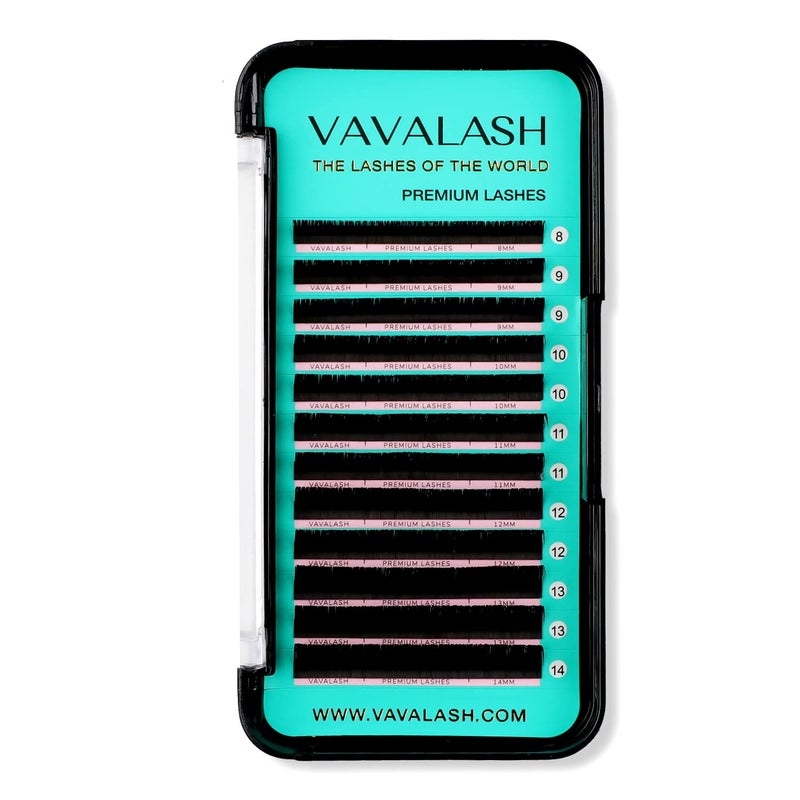 VAVALASH Eyelash Extensions 005 C Curl 15mm Lash Extensions Supplies Individual Lashes Premium Silk Volume  Classic Lash Soft Matte Dark Professional Eyelashes Extension 005C15mm