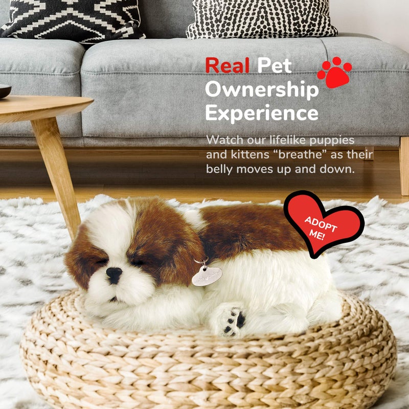 Perfect Petzzz Original Petzzz Shih Tzu Realistic, Lifelike Stuffed Interactive Pet Toy, Companion Pet Dog with 100% Handcrafted Synthetic Fur - Image 5