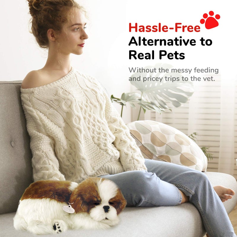 Perfect Petzzz Original Petzzz Shih Tzu Realistic, Lifelike Stuffed Interactive Pet Toy, Companion Pet Dog with 100% Handcrafted Synthetic Fur - Image 4