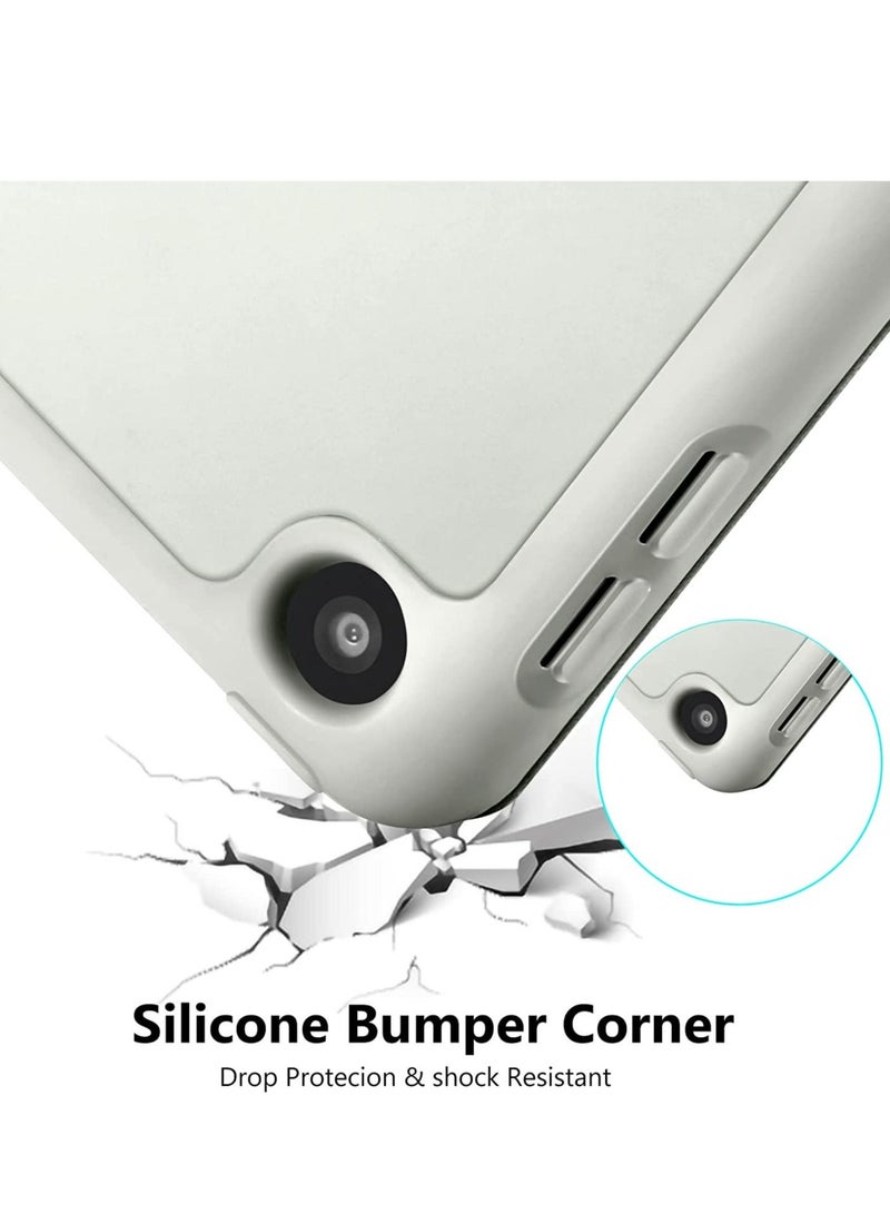 HuHa Case Compatible with iPad 9th/8th Generation Case/iPad Case 10.2 Inch 2021/2020/2019, Premium PU Leather + Soft TPU Back Case with Pencil Holder, Auto Sleep/Wake iPad Cover - Lightgray  - Image 3