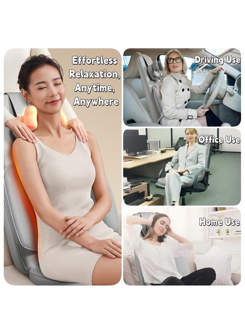 XiuWoo Shiatsu Neck Back Massager with Heat Rolling Electric Back Massagers Chair Pad for Office Car, Home Seat use Adjustable Intensity Full Body Massage Gifts for Dad Mom Women Men - Image 2