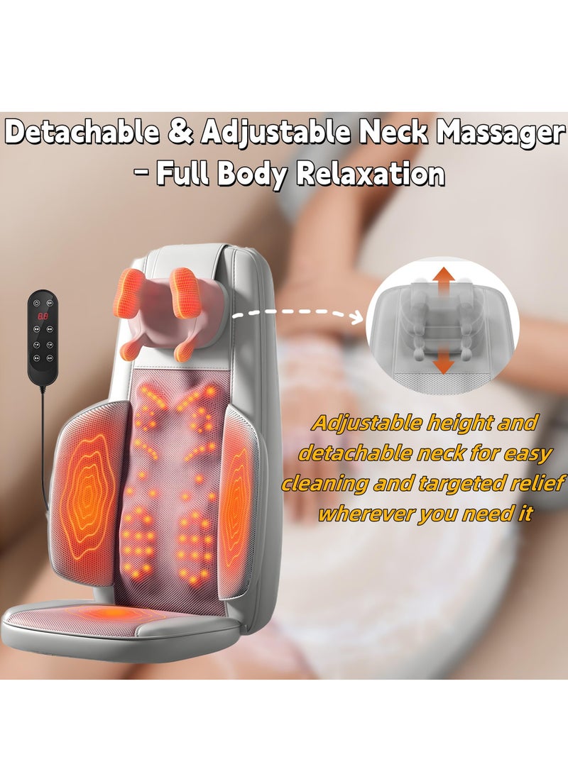 XiuWoo Shiatsu Neck Back Massager with Heat Rolling Electric Back Massagers Chair Pad for Office Car, Home Seat use Adjustable Intensity Full Body Massage Gifts for Dad Mom Women Men - Image 4