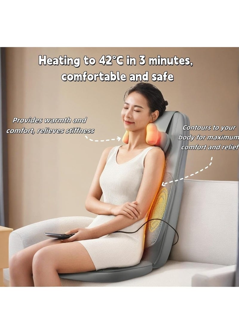 XiuWoo Shiatsu Neck Back Massager with Heat Rolling Electric Back Massagers Chair Pad for Office Car, Home Seat use Adjustable Intensity Full Body Massage Gifts for Dad Mom Women Men - Image 5