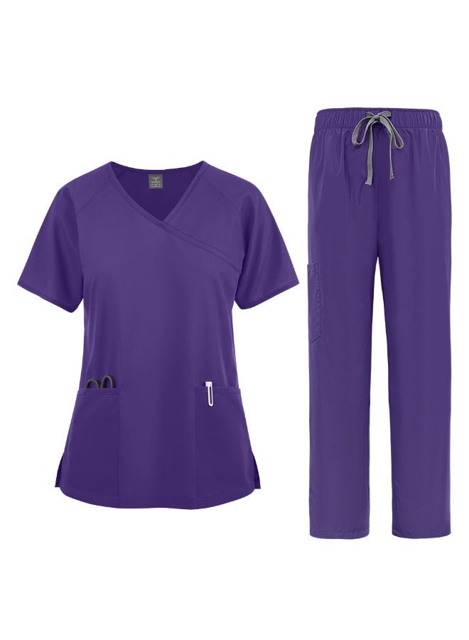 NIBEMINENT Doctor Nurse Nursing Clothes Nursing Elastic Pants Spa Top Pants Supplies Nurse Suit Workwear - Image 1