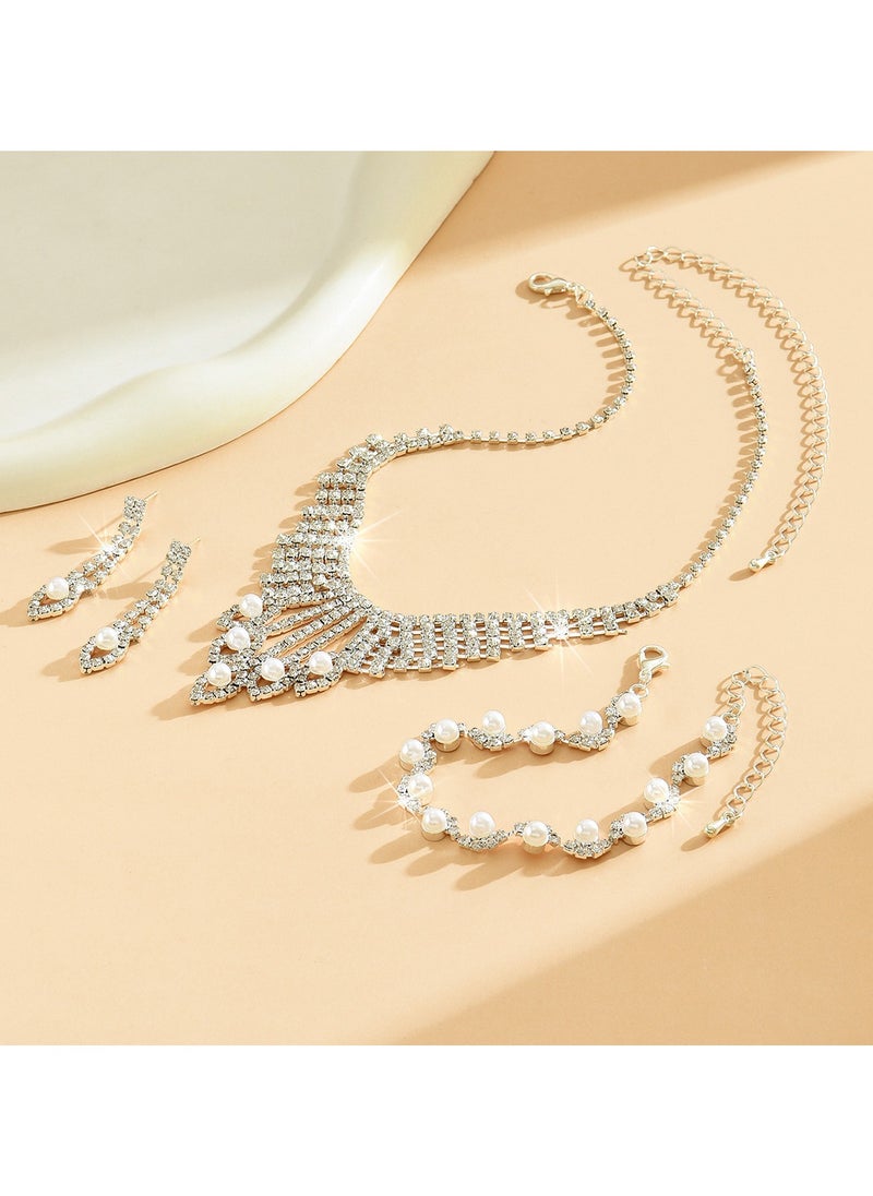 AROAQ - Hot Selling Fashionable Women Silver Water Diamond Large Earrings - Image 1