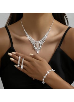 Hot Selling Fashionable Women Silver Water Diamond Large Earrings