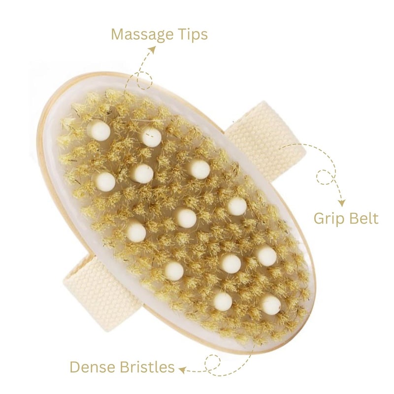 Allure Wooden Bathing Brush Natural Bristle Body Brush BB02 - Image 2
