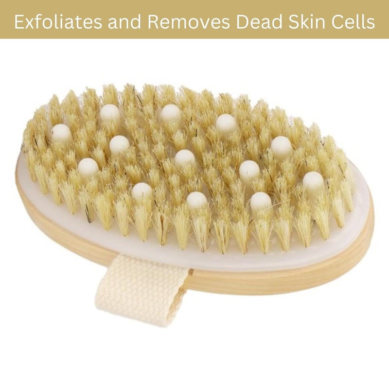 Allure Wooden Bathing Brush Natural Bristle Body Brush BB02 - Image 3