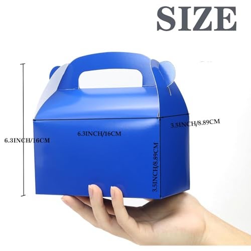 Oletx 30-Pack Dark Blue Party Favor Treat Boxes Pack, Goodie Boxes, Paper Gable Gift Boxes with Handles. Perfect for Prince Party and Baby Boy Shower Decoration Supplies - Image 3