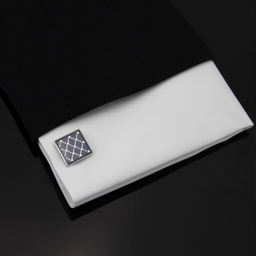 UJOY Fashion Cufflinks for Men in Gift Box Navy Blue - Image 5