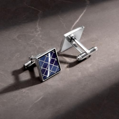 UJOY Fashion Cufflinks for Men in Gift Box Navy Blue - Image 3
