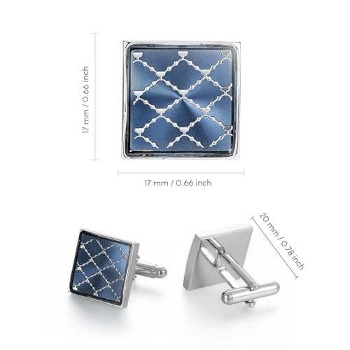 UJOY Fashion Cufflinks for Men in Gift Box Navy Blue - Image 2