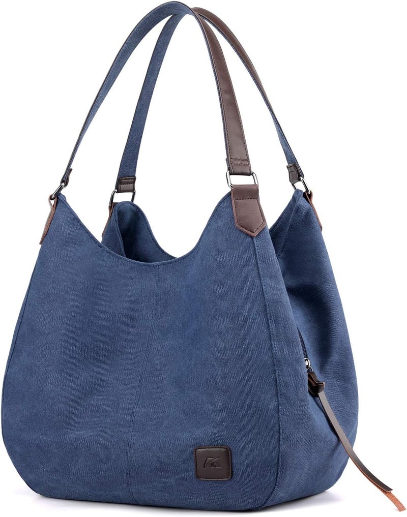 DOURR Store Women's Multi-pocket Shoulder Bag Fashion Cotton Canvas Handbag Tote Purse - Image 1