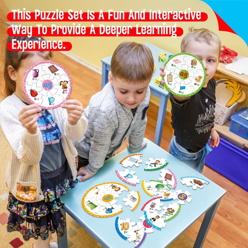 SpriteGru Phonics Puzzles, Short Vowel Sound Blends-30 Phonics & 150 Sight Words, Phonetic Rhyming Game Learn to Read Spell First Word Early Educational Tool for Toddlers, Preschool, Kindergarten, Homeschooling - Image 5