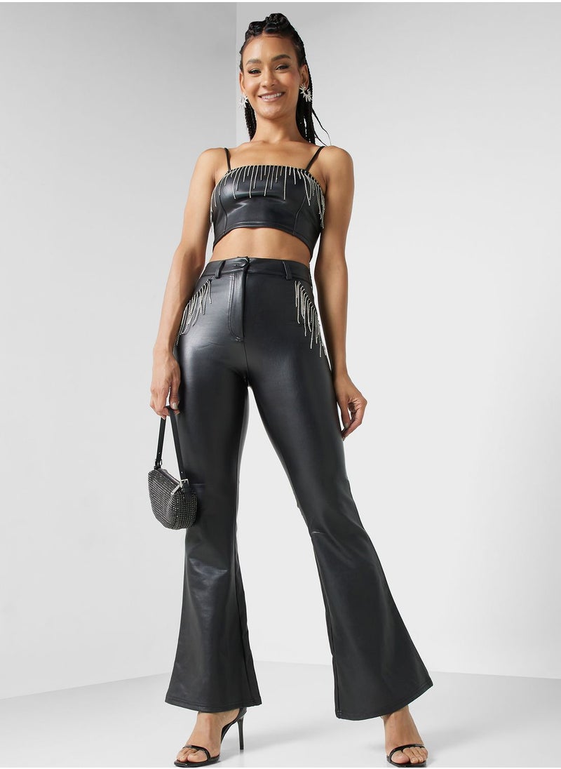 Miss Selfridge - Strap Leather Top - Image 1