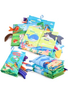 Generic Baby's Sea, Land And Air Tail Cloth Book Ocean Forest Flying Animal Palm Book Early Education Toy With Ringing Paper-Color:English 4 Pages 8 Surface Farm Animals 37.2g Volume Weight 0.060kg  - Image 3