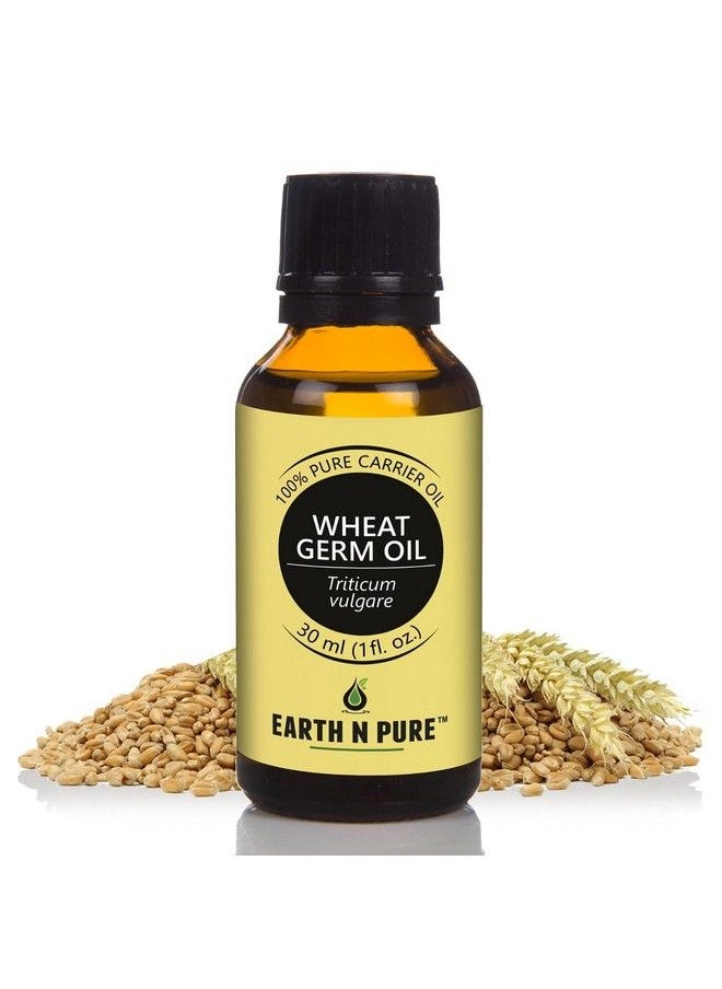 Earth N Pure Wheat Germ Carrier Oil 100% Coldpressed Pure And Natural Unrefined Therapeutic Grade With Glass Dropper Perfect Solution For Skincare Haircare Bodycare Face Care Antiaging 30Ml  - Image 1