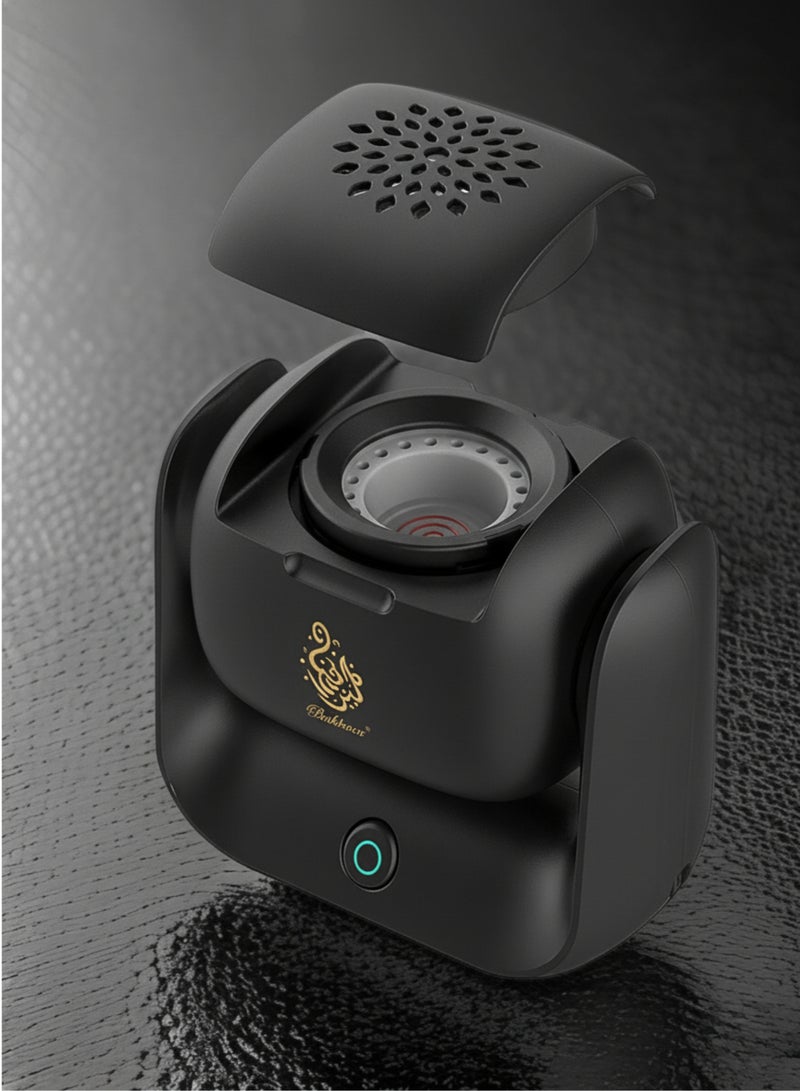 بخون مبخرة كهربائية محمولة - موزع عالي الحرارة 700 درجة مئوية، مبخرة كهربائية صغيرة قابلة لإعادة الشحن بقوة 1500 مللي أمبير في الساعة للسيارة والمنزل والمكتب والسفر - أسود - Image 5