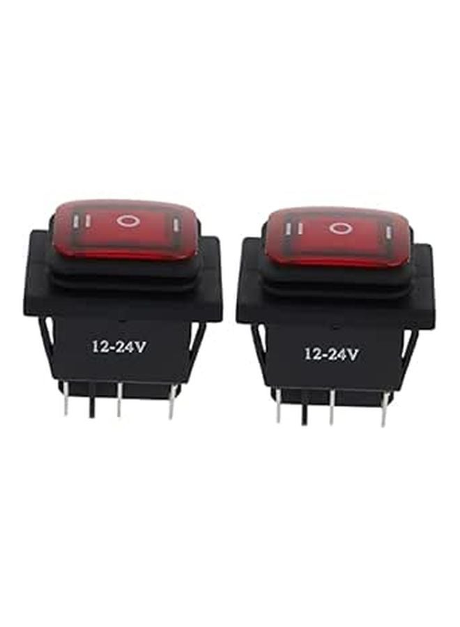 Red Rocker Toggle Switch 2 Pack Easy Install for Boat Car Appliance Light Control - Image 1