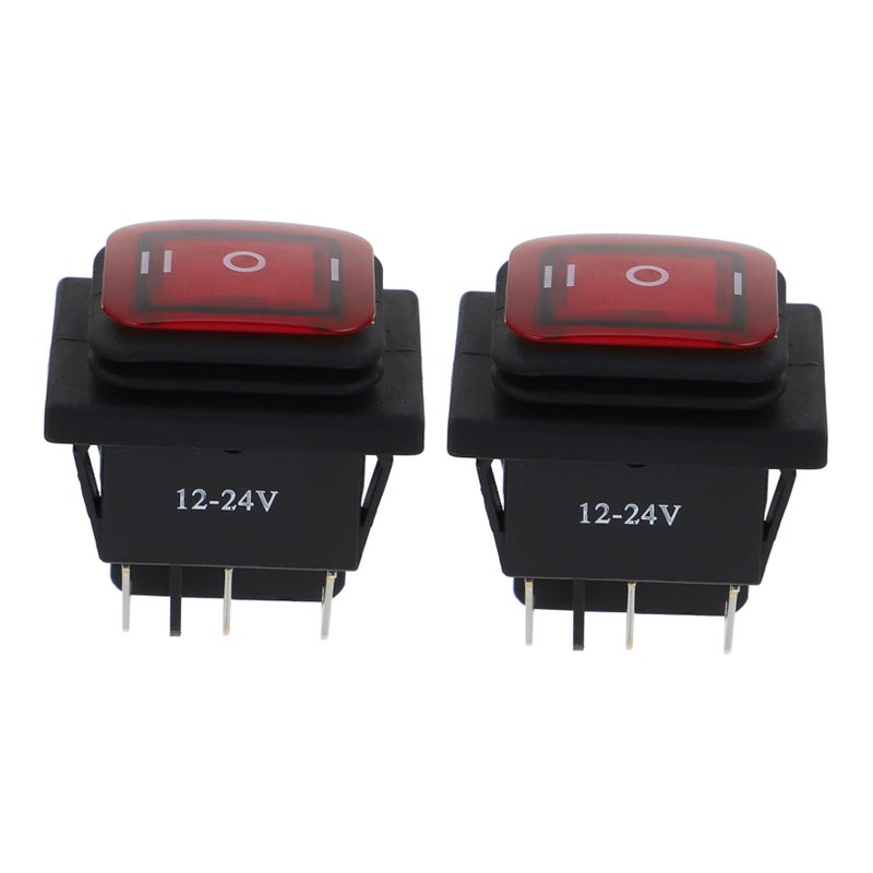 Red Rocker Toggle Switch 2 Pack Easy Install for Boat Car Appliance Light Control - Image 2
