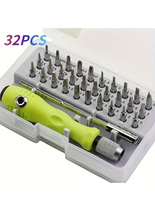 Temu 32-in-1 Precision Screwdriver Set, Multi-Bit Repair Tool Kit with 30 Screwdriver Heads, Compact Portable Set for Mobile Phones, Laptops, Computers, Electronics, Cars, Home & Professional Use - Image 1