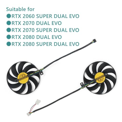Rakstore FDC10H12S9-C PLD09210S12H Graphics Card Cooling Fan Replacement for ASUS RTX 2060 Super RTX 2070 2070 Super RTX 2080 2080 Super Dual EVO Cooler Fan - Image 2