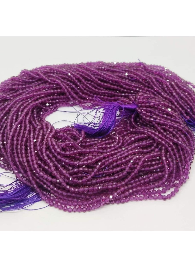 PMW PMW - 2.5 MM Light Purple Micro Faceted Hydro Beads Sold PER LINE of 14" (Approx 175-180 Beads) - Pack of 10 Lines Make Multi Layer Jewellery 