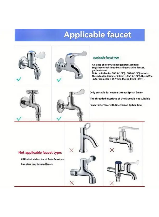 Y Shaped Shut Off Tee Fitting with Switch 1 Inlet 2 Outlet Faucet Adapter Green Reducer Bush - Image 4